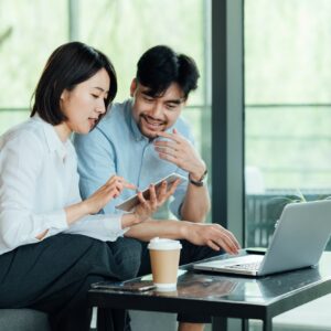 Business colleagues discussing a project